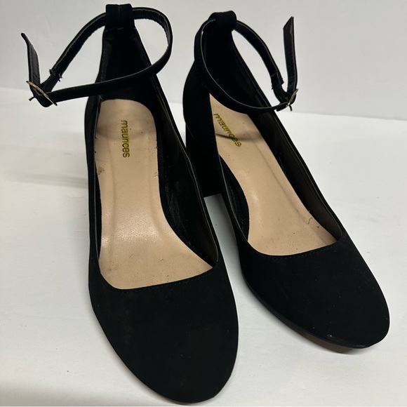 Maurices black faux suede heels size 8 - Picture 2 of 6